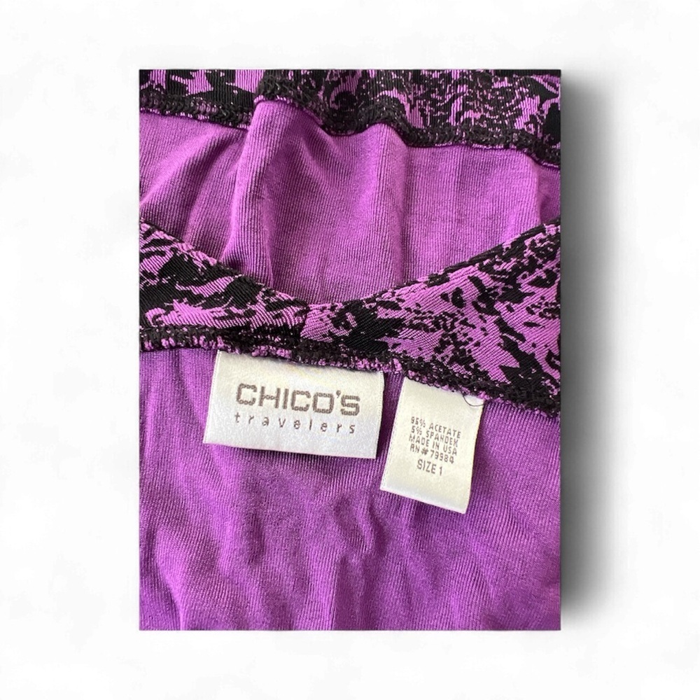 Chico's Purple and Black Tank Top Size 1 - Picture 4 of 4